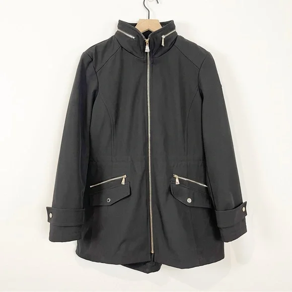 New Dennis Basso Water Resistant Bonded Jacket with Hidden Hood - Picture 3 of 15